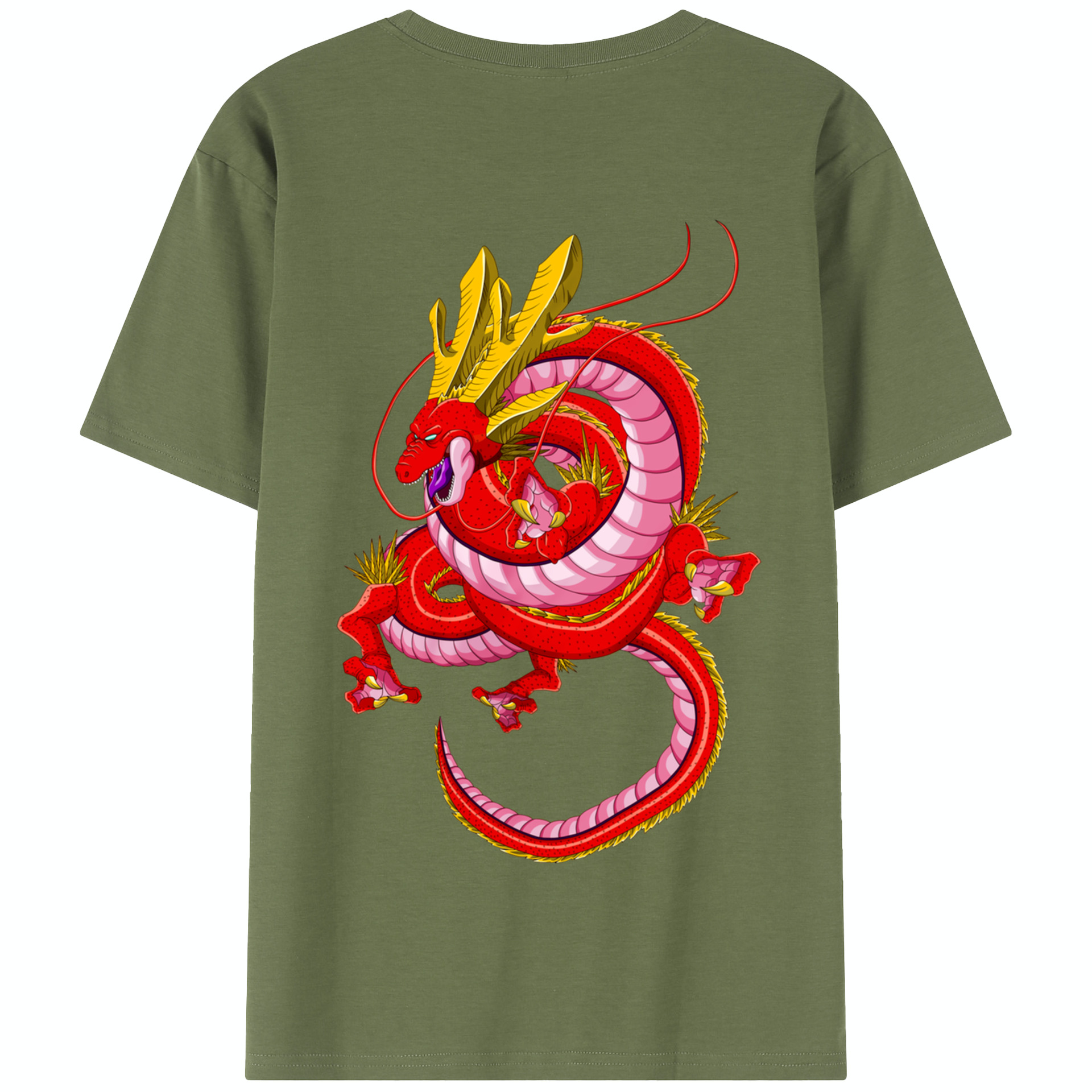 （画像用） ドラゴンボール 神龍 シェンロン DRAGON BALL Shenron 綿100％半袖Tシャツ（背面プリント）